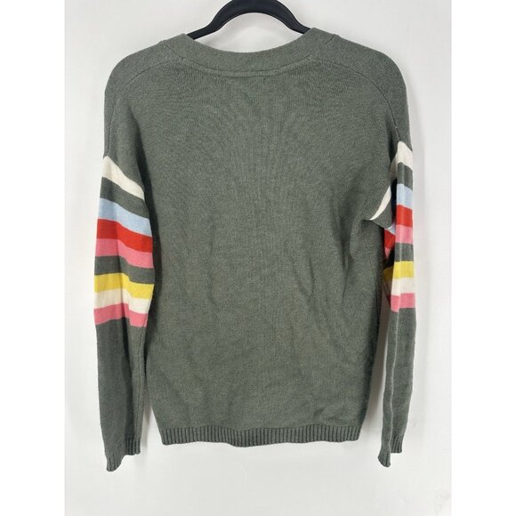 BODEN Lennox Cardigan Sweater Rainbow Stripe Cashmere Wool Academia 4 - Picture 6 of 7